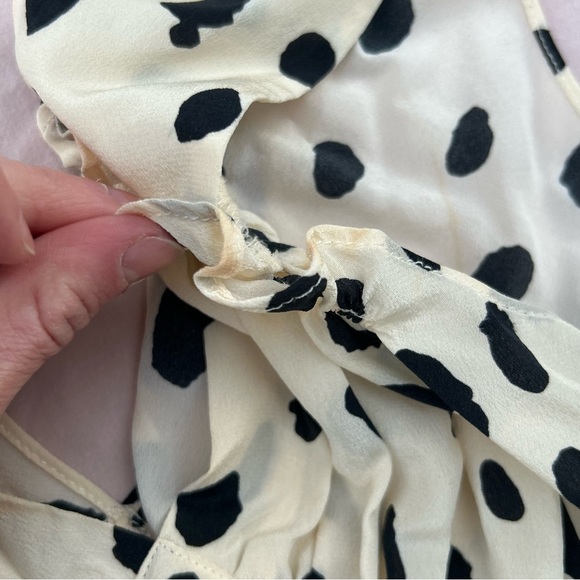 SOLD Elton John for Realisation, 100% Silk Little Jeanie Mini Dress in Snow - Picture 8 of 15